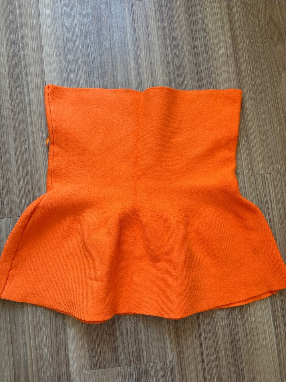 Papermoon Orange Strapless Peplum Crop Top